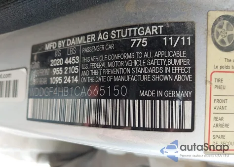 2012 Mercedes-Benz C 250 Sport из США, поврежденный, VIN WDDGF4HB1CA665150